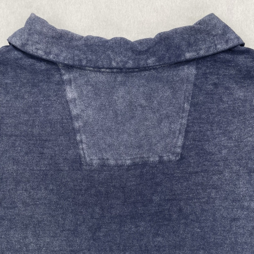 John Varvatos Polo Shirt Mens M Blue Black Stone Wash Short Sleeve Cotton Casual - Picture 7 of 9